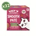 Box of 32 smooth paté portions, 85g each, with lamb, turkey with duck, chicken, and chicken with game. Complete nutrition, natural ingredients, no added sugar. Suitable for sterilised cats.