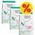 Tre poser Concept for Life Veterinary Diet Hypoallergenic Insect kattefoder, 3 kg, med teksten 'Reduced food intolerances', gul procenttegn viser tilbud eller rabat.