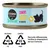 Cosma Pure Love Nature Kitten Chicken Breast in Broth, lattina con silhouette di gattino. Simboli raccolta differenziata: acciaio 40 FE, carta 22 PAP. Raccolta differenziata: verifica disposizioni locali.