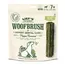 Woofbrush expert dental care chews, large size for 26-35kg, 7 daily chews. Claims: plaque removal, fresh breath, clean teeth. Contains fennel, parsley, coconut oil, algae, green tea extract.
