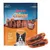 Rocco Chings Double, kuře s jehněčím. Balení zobrazuje psa a produkt: dvojité masové proužky pro psy. Text: 'Double meat & pleasure!'