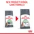Image shows Royal Canin Digestive Care packaging change with text: New product design, same formula. Old and new bags displayed side by side for comparison.