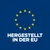 Hergestellt in der EU, umgeben von einem Kreis aus gelben Sternen auf blauem Hintergrund.