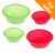 Ciotole pieghevoli in silicone verde e rosso, due per colore, con scritta Top Seller su sfondo arancione nell'angolo in alto a destra. Ciotole pieghevoli in silicone verde e rosso, due per colore, con scritta Top Seller su sfondo arancione nell'angolo in alto a destra.