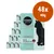 Cosma Pure Love Soup, confezione da 48 buste da 40 g, gusto salmone con zucchine in brodo delicato. Immagine della confezione con silhouette di gatto e testo visibile. Cosma Pure Love Soup, confezione da 48 buste da 40 g, gusto salmone con zucchine in brodo delicato. Immagine della confezione con silhouette di gatto e testo visibile.