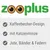 Zooplus. Kaffee-Becher-Design, mit Katzenminze, Jute, Bänder und Federn.