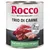Rocco Trio di Carne, puszka 800g. Trzy rodzaje mięsa: wołowina, kurczak i dziczyzna. Napis: 'Die Fleischmahlzeit' oraz '3 Meat Varieties'.