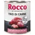 Rocco Trio di Carne, puszka 800g. Trzy rodzaje mięsa: wołowina, kurczak i cielęcina. Napisy: 'Die Fleischmahlzeit' i 'Beef with chicken and veal'.
