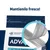 ADVANCE Active Defense, confezione da 3 kg con chiusura facile per mantenere la freschezza. Testo visibile: 'Mantienilo fresco!' e dettaglio della zip di chiusura.