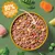 Bowl of minced food with visible peas, carrots and other vegetables. Text states: 90% freshly prepared meat ingredients and veg.