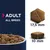 Adult all breed dry food shown with kibble dimensions: 17.5 mm width and 10 mm height.