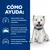 Текст на испанском: mejora visible de la piel en perros con sensibilidades alimentarias, reduce el rascado durante la noche, protege la barrera cutánea todo el año.