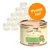 Terra Canis burk med texten 'Rind mit Karotte Apfel & Naturreis', märkning 'glutenfrei getreidearm'. Orange cirkel med texten 'Prova nu!'. Flera burkar i bakgrunden.