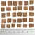 Square brown food pieces, size comparison with ruler in centimetres up to 7 cm.