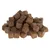 Brown, cube-shaped treat pieces stacked, suitable for pets.