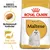 Royal Canin Adult Maltese torrfoder, skräddarsytt för rasen. Text: 'Skräddarsytt torrfoder', 'Frisk och glansig päls', bild på foderbit och malteserhund.