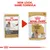 Royal Canin Adult Yorkshire Terrier 85 g märkäruoan pakkausuudistus: vasemmalla vanha, oikealla uusi ulkoasu. Ylhäällä teksti 'NEW LOOK, SAME FORMULA'.