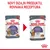 Royal Canin Appetite Control pre mačky, porovnanie starého a nového dizajnu obalu. Text: Nový dizajn produktu, rovnaká receptúra.