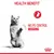 Text: HEALTH BENEFIT. Helps control begging. Red icon with cat silhouette. Royal Canin crown symbol bottom right.
