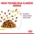 Nová technológia vlhkého krmiva. Pravidelné kúsky s jemnou textúrou želé. Zobrazené kúsky krmiva v želé.