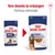 Comparação de embalagens Royal Canin Maxi Ageing 140 g, com texto: 'Novo desenho da embalagem. Fórmula otimizada'. Ambas mostram cão pastor alemão e detalhes do produto.