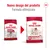 Nuovo design del prodotto Royal Canin Medium Adult, formula ottimizzata. Immagine delle due confezioni affiancate con testo visibile: 'Muscle mass support', 'medium', 'adult'.