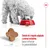 Perro comiendo pienso de un cuenco rojo con croqueta en primer plano, tamaño 1 cm. Texto: Tamaño de croqueta adaptado y aromas exclusivos para reforzar la palatabilidad.