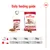 Daily feeding guide showing for 11kg: 1 pouch plus 137g dry food, for 16kg: 1 pouch plus 193g dry food, for 25kg: 1 pouch plus 283g dry food.