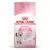 Balení krmiva Royal Canin Kitten, nápis KITTEN Up to 12 months, obrázek kotěte, piktogramy Strong immune system a Brain development, růžovo-bílý obal.