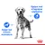 Hjælper med at bevare muskulaturen. Hjælper med at begrænse vægtøgning. Kcal. Illustration af hund og Royal Canin krone nederst.