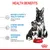 Health benefits: mother and puppy's health support with unique nutritional complex, strong immune system with vitamins and antioxidants, microbiome support with prebiotics and digestible proteins.