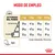Tabla de raciones diarias según actividad y peso del perro: 1–3,5 kg, 24–81 g. Incluye recomendación de agua y energía metabolizable: 3944 kcal/kg.