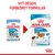 ROYAL CANIN PUPPY MINI 85 g, nyt design og forbedret formular. Til hundehvalpe op til 10 kg. Ny emballage viser '2–10 months/mois', 'in gravy/en sauce', billede af hvalp og foder.