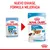 Royal Canin Puppy Mini 85 g, nuevo envase y fórmula mejorada. Indicado para cachorros de 2 a 10 meses y hasta 10 kg. Visible tabla de etapas y texto 'No preservatives'.