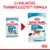 Royal Canin Puppy Mini 85 g régi és új csomagolás, felül: Új kialakítás, továbbfejlesztett formula. Új csomagon: 2–10 months/mois, adult weight up to 10 kg, in gravy, no preservatives.