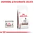 Royal Canin Gastrointestinal, conserve și sac hrană uscată pentru câini. Text vizibil: DISPONIBIL ȘI ÎN VARIANTĂ USCATĂ.