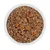 Close-up of wet food in a white bowl, consisting of meat pieces and visible carrot cubes.