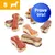 Snack a forma di osso per cani, vari colori. Etichetta arancione con S e sagoma cane, bollino blu con testo: Prova ora! Snack a forma di osso per cani, vari colori. Etichetta arancione con S e sagoma cane, bollino blu con testo: Prova ora!