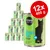Lot de 12 boîtes Cosma Pure Love Skipjack Tuna in Jelly, 400 g chacune. Texte visible : Single Protein Pure Fish. Illustration de chat noir sur fond vert.