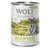 Wolf of Wilderness Green Fields Senior, 400 g tölkki. Resepti vapaana kasvatetulla kanalla ja lampaanlihalla, metsänmarjoja, juuria ja yrttejä. 100 % viljaton.