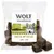 Wolf of Wilderness Green Fields Lamm - Lamb, 100% grain-free recipe, koiranherkkupaloja läpinäkyvässä pussissa, ruskeita kuutioita näkyvissä