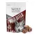 Sachet Wolf of Wilderness Wild Bites, texte visible : Grain Free Snack, The Taste of Canada, avec morceaux de friandises devant l’emballage.