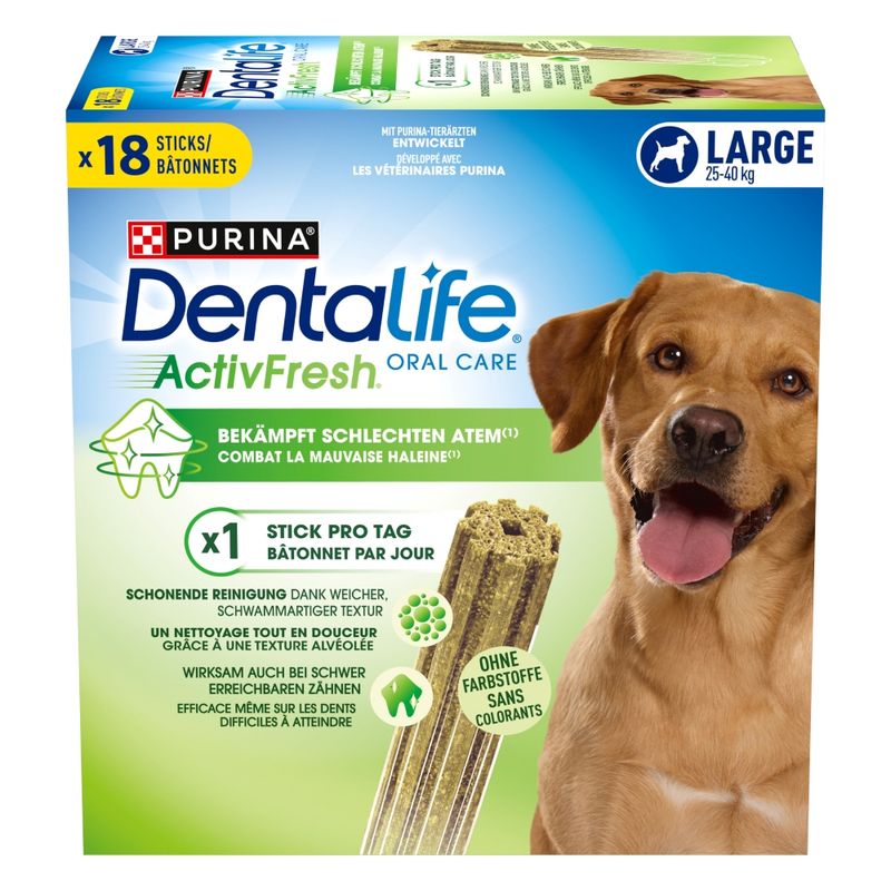 PURINA Dentalife Active Fresh Daily Dental Care Snacks for Large Breed Dogs