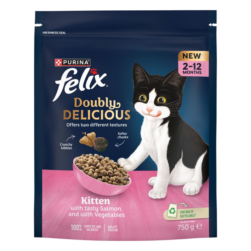 Felix Felix Doubly Delicious Jelly Salmon Kitten pet food packaging
