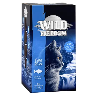 Wild Freedom Cold River, 100% grain-free recipe, Lachs und Huhn, 6x85g.