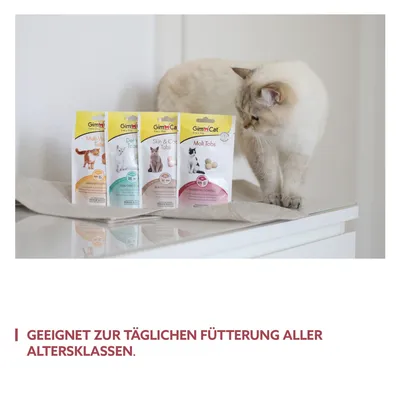 GimCat Tabs: Multivitamin, Derma, Skin & Coat und Malt Tabs. Geeignet zur täglichen Fütterung aller Altersklassen.