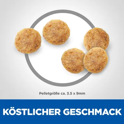 Velikost pelet cca 3,5 x 9 mm. Lahodná chuť.