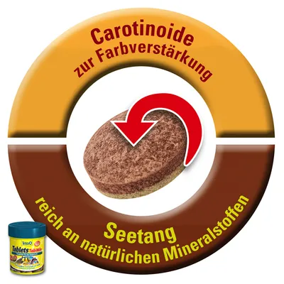 Carotinoidi за усилване на цвета. Морски водорасли, богати на естествени минерали. Tetra Tablets TabiMin изображение на продукта.