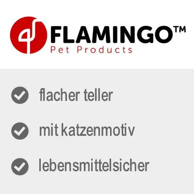 Flamingo Pet Products. Flat plate with cat motif, food safe.