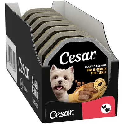 Cesar Classic Terrine Trays Rich in Chicken & Turkey - 14 x 150g